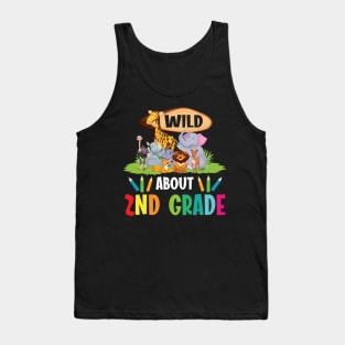 Animals Students Seniors Back To School Wild About 2nd Grade Tank Top